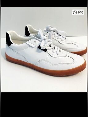 RACHEL ZOE Leather Gum Bottom Samba Style Sneakers.
